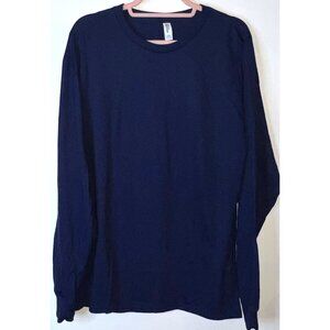 Jerzees Dri-Power Long Sleeve Shirt Navy Blue Size Large Cotton/Polyester Blend